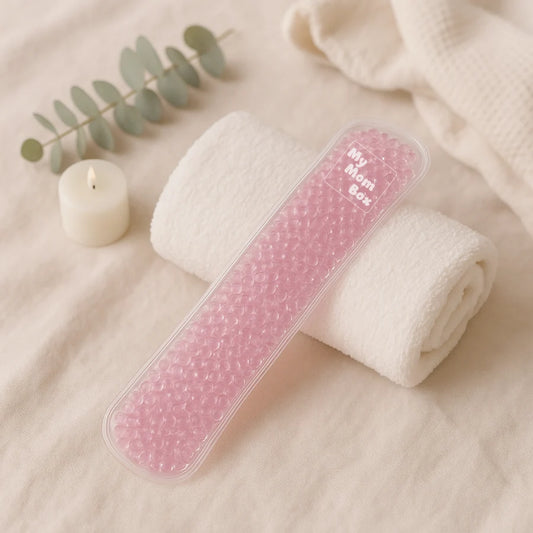 Serviette thermoperles posée sur un essuie