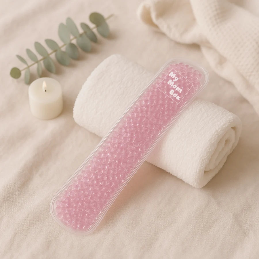 Serviette thermoperles posée sur un essuie 